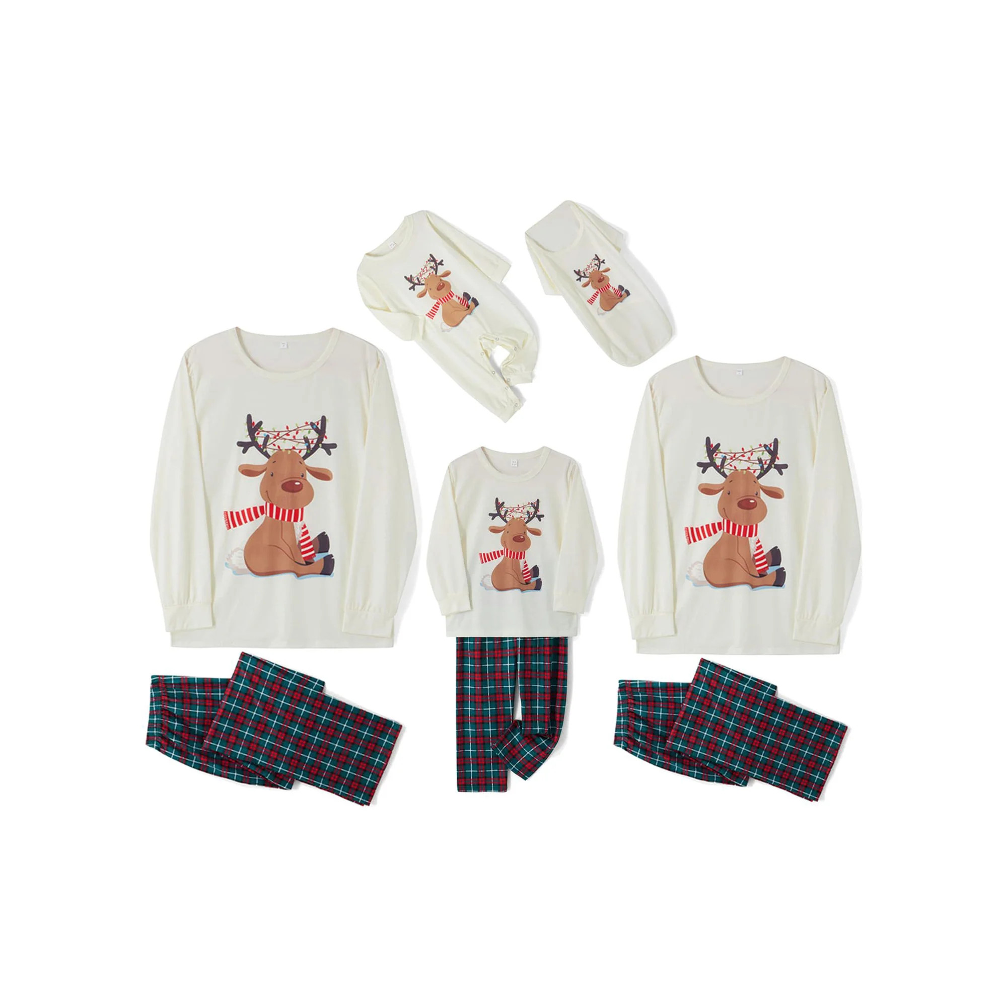 Ma&Baby Holiday Christmas Pajamas Family Matching Pjs Set Xmas Jammies for Couples Youth | Walmart (US)