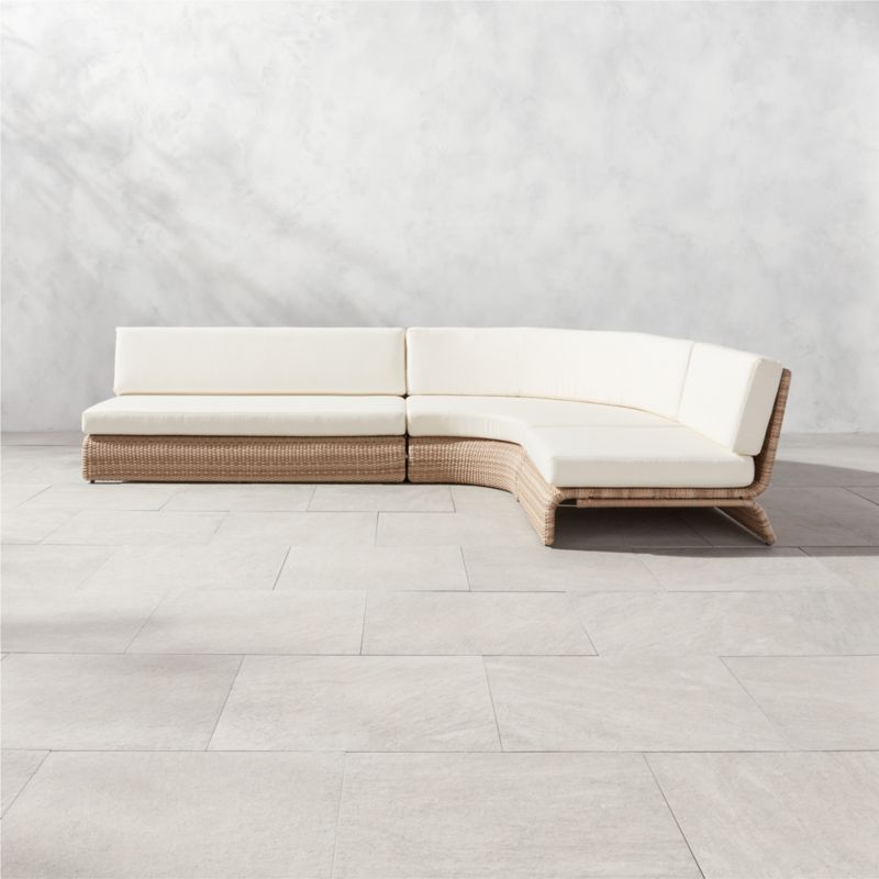 Foss Woven 3-Piece Modern Outdoor Sectional Sofa | CB2 | CB2