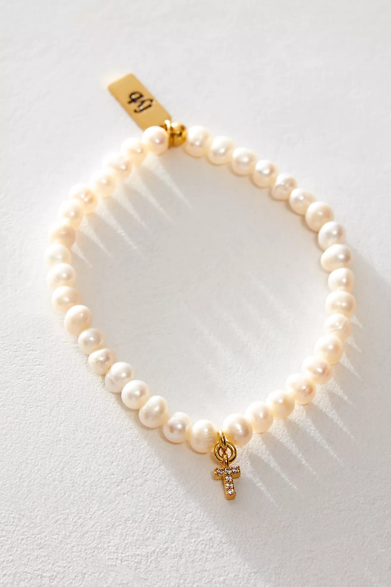 FYB Gold Pearl Identity Bracelet | Free People (Global - UK&FR Excluded)