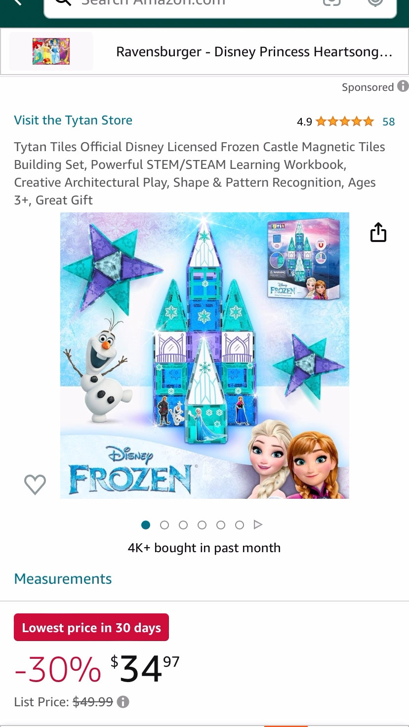 Kids gift idea 30% off right now!! 

Disney Frozen Magnetic Tiles Set on Amazon

#LTKfamily #LTKkids #LTKGiftGuide
