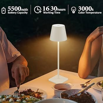 2-Pack LED Cordless Table Lamp, Rechargeable Battery Desk lamp 3W 5500mAh Battery Operated Steple... | Amazon (US)