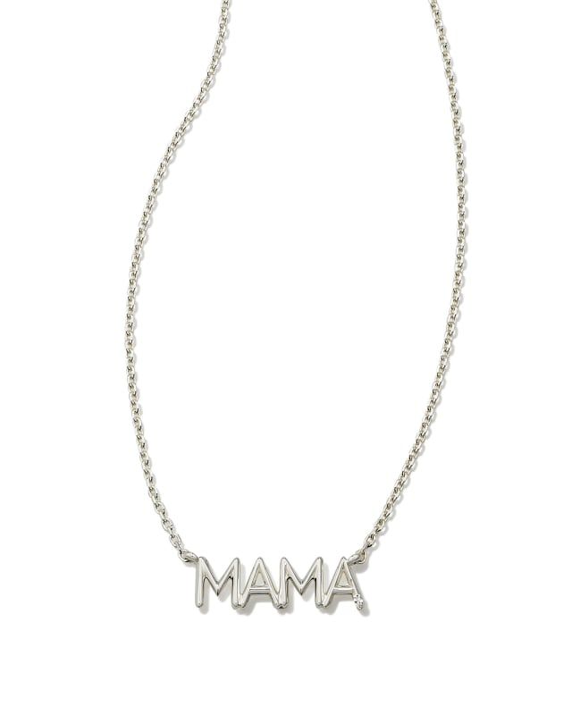 Mama Sterling Silver Sparkle Pendant Necklace in White Topaz | Kendra Scott