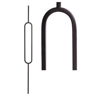 Aalto Modern 44 in. x 0.5 in. Satin Black Single Oval Hollow Wrought Iron Baluster | The Home Depot