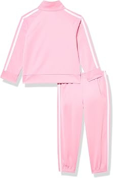 adidas Little Girl's Zip Front Classic Tricot Jacket and Joggers Set | Amazon (US)
