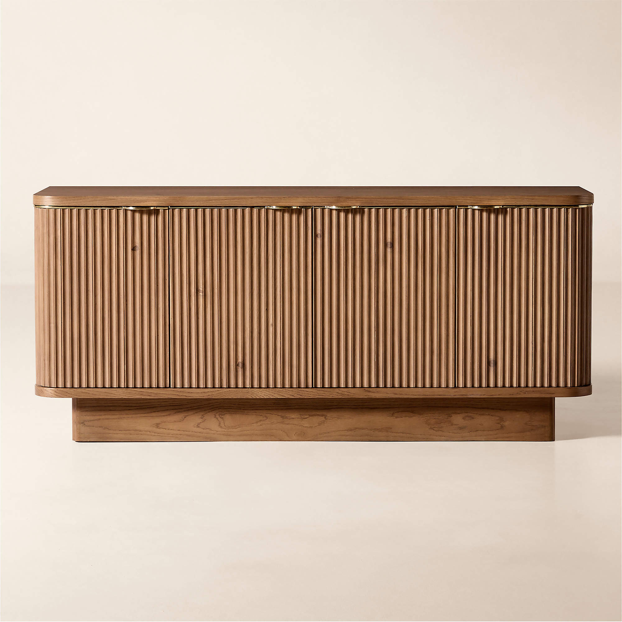 Davison 60" Fluted Oak Media Console + Reviews | CB2 | CB2