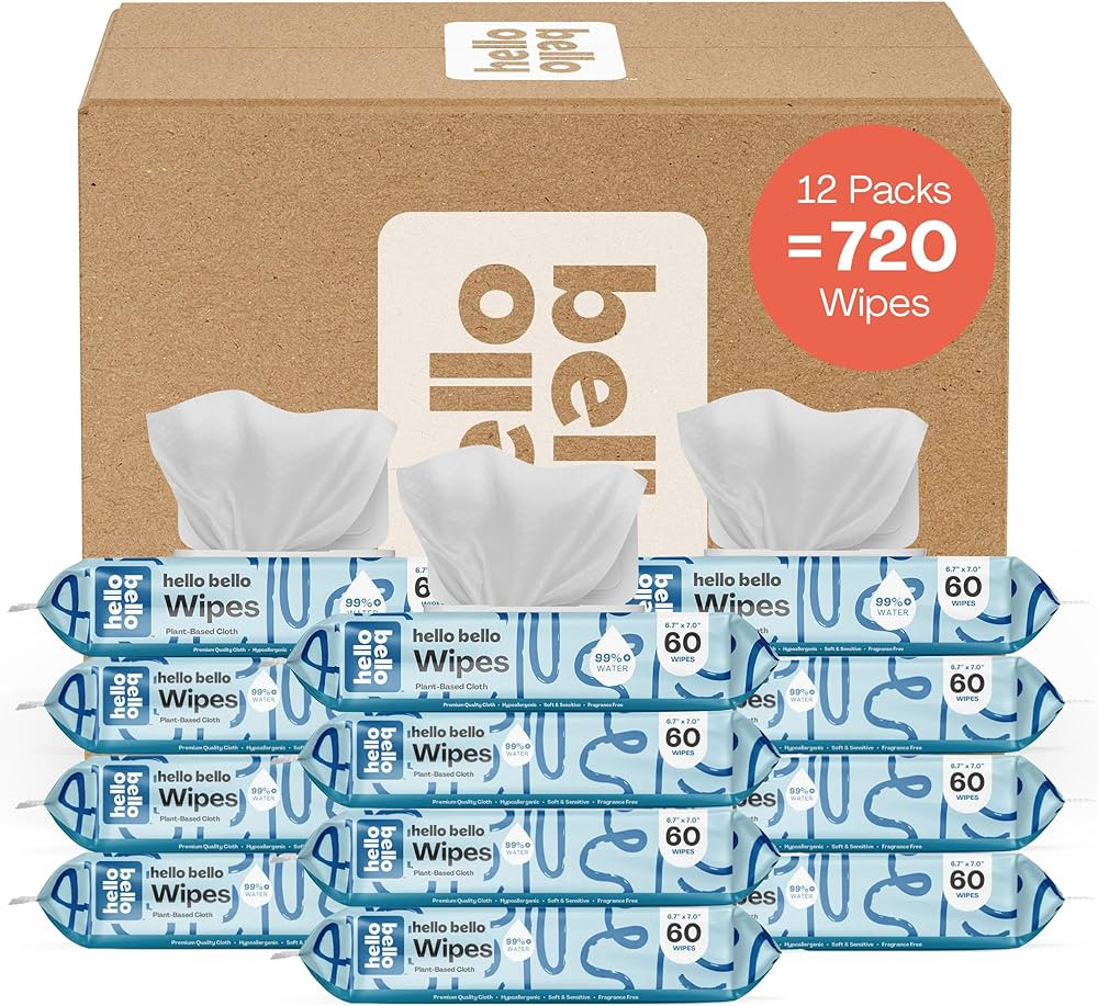 Hello Bello Extra Gentle Unscented Baby Wipes - Plant Based - Made with 99% Water and Aloe for Ba... | Amazon (US)