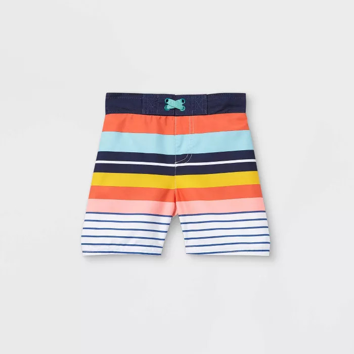 Toddler Boys' Retro Striped Swim Trunks - Cat & Jack™ | Target