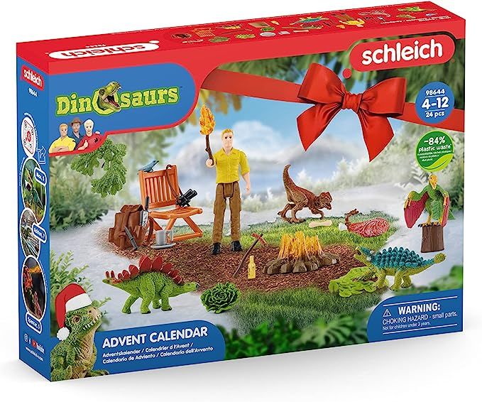 Schleich Dinosaurs 24-Piece Dinosaur Gift for Boys and Girls, Advent Calendar with 4 Dinosaur Toy... | Amazon (US)