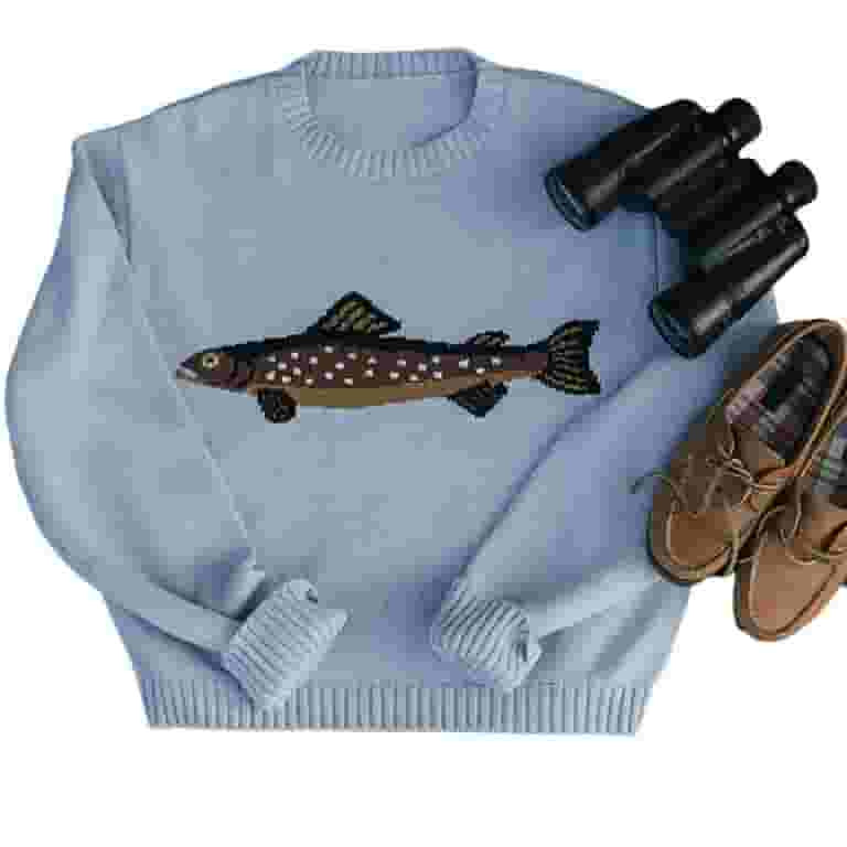 Women Contrast Fish Sweater Long Sleeve Crew Neck Ribbed Knit Pullover Sweaters Fall Casual Tops ... | Walmart (US)