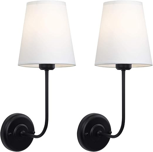Passica Set of 2 Industrial Fabric 2 Pack Wall Light Living Room Sconce Bedroom Bathroom Modern I... | Amazon (US)