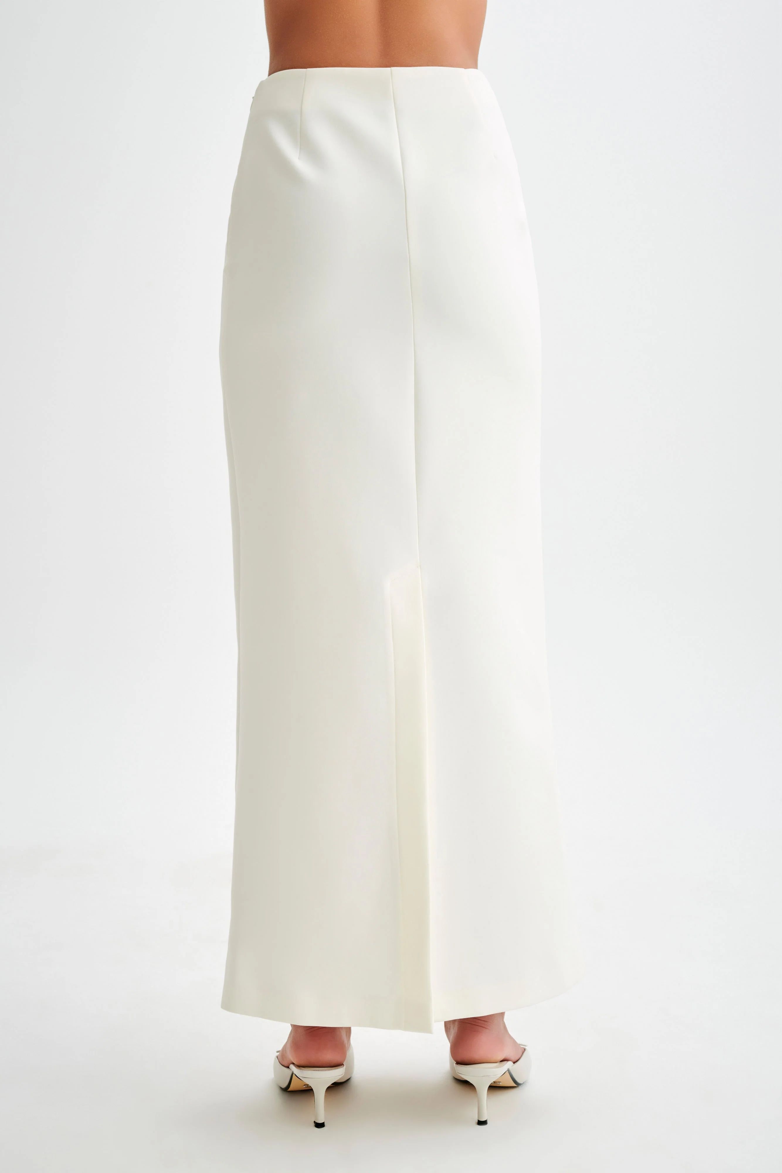 Micah Suiting Maxi Skirt - White | MESHKI US