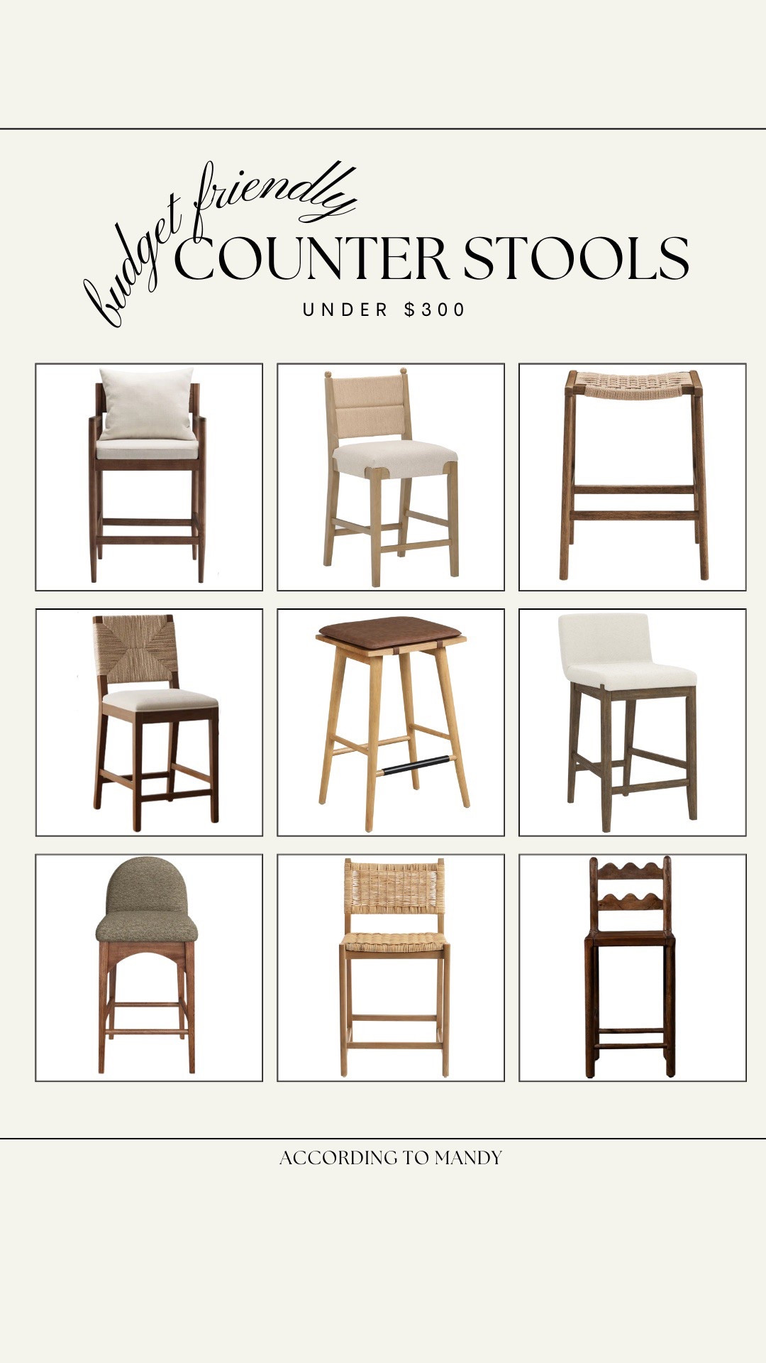 Budget friendly counter stools under $300!

counter stools, affordable home finds, budget friendly home finds, walmart furniture, wayfair, wood counter stools, upholstered counter stools 

#LTKSaleAlert #LTKStyleTip #LTKHome