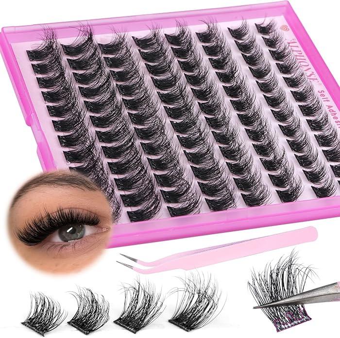 ALPHONSE Self Adhesive Lash Clusters Reusable Self Adhesive Eyelashes Fluffier Press on Lashes Ex... | Amazon (US)