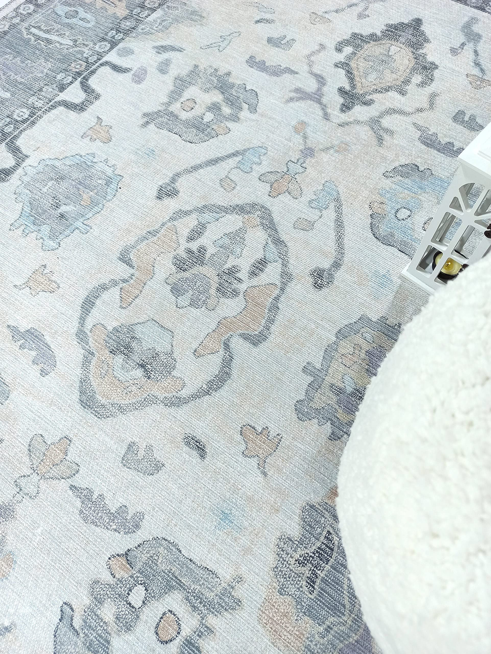 Modern Oushak Rug, Vintage Turkish Colorful Oriental Antique Inspired Area Rugs, Luxury Living Room  | Amazon (US)