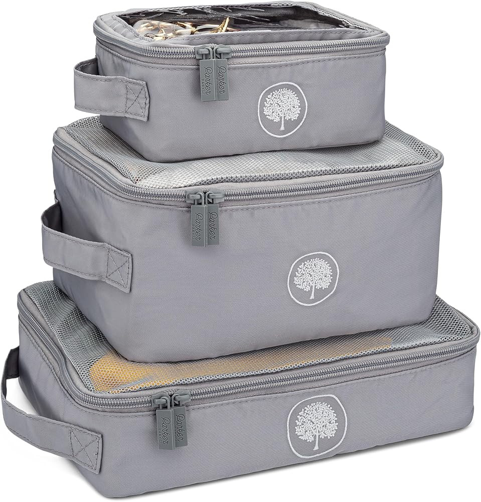 Parker Baby Co. Lightweight Packing Cube Set 3-Pack | Collapsible, Durable, Mesh & Clear Top | Tr... | Amazon (US)