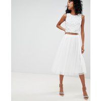 Lace & Beads tulle midi skirt in white - White | ASOS CH