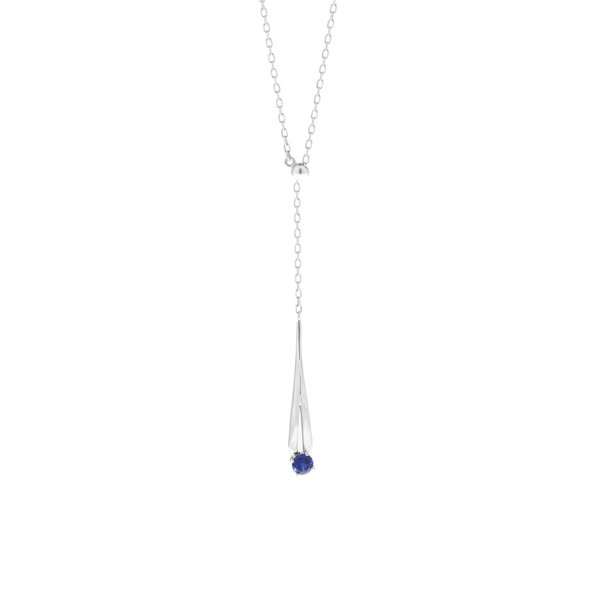Lab-Grown Blue Sapphire Lariat Necklace | The Future Rocks