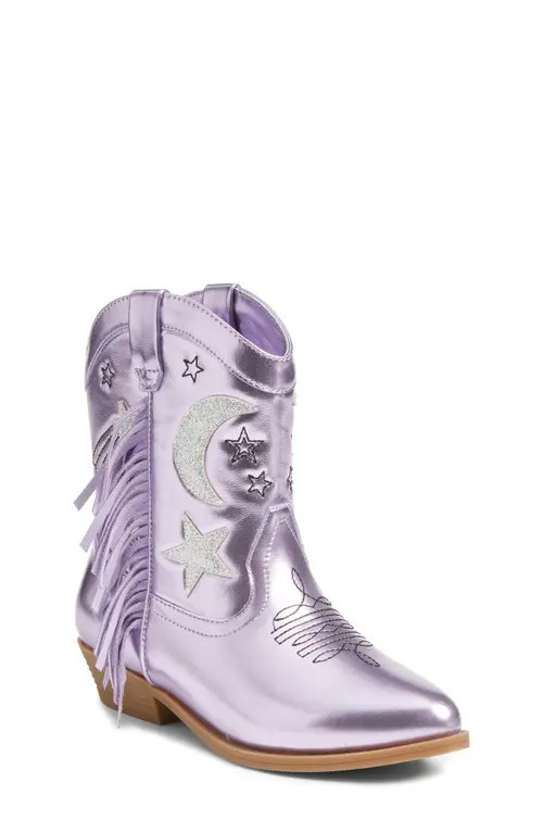 Tucker + Tate Cosmo Fringe Metallic Western Boot in Purple Metallic at Nordstrom, Size 1 M | Nordstrom