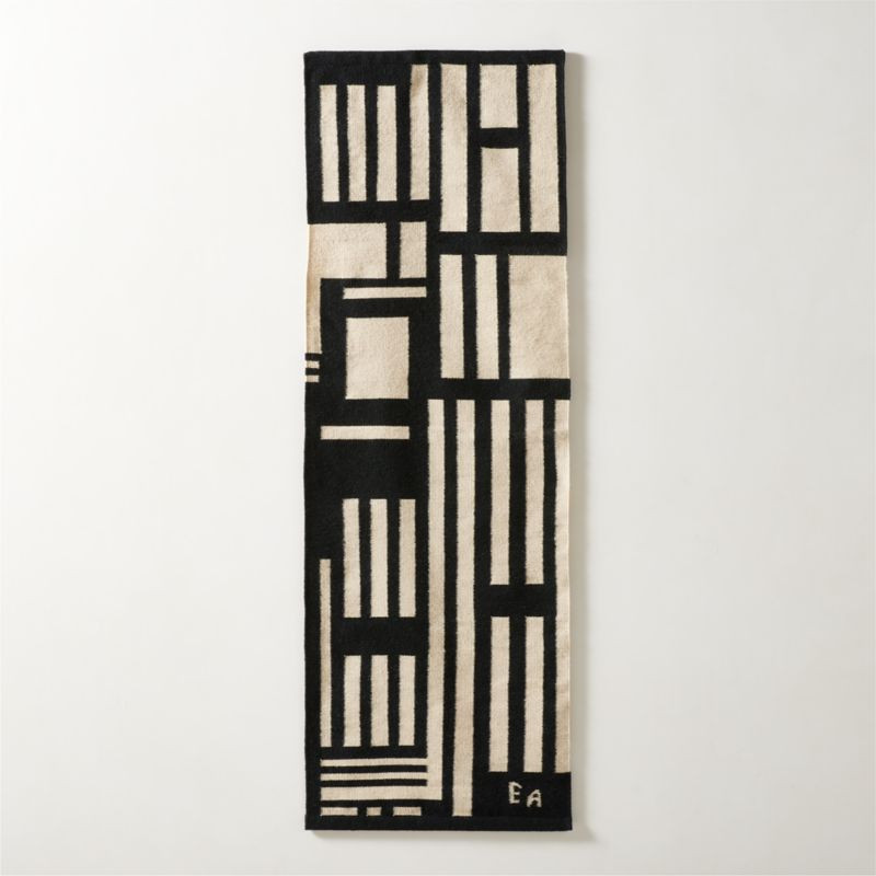 Op 66 Black and Ivory Wool Tapestry 24''x72" by Ackerman + Reviews | CB2 | CB2