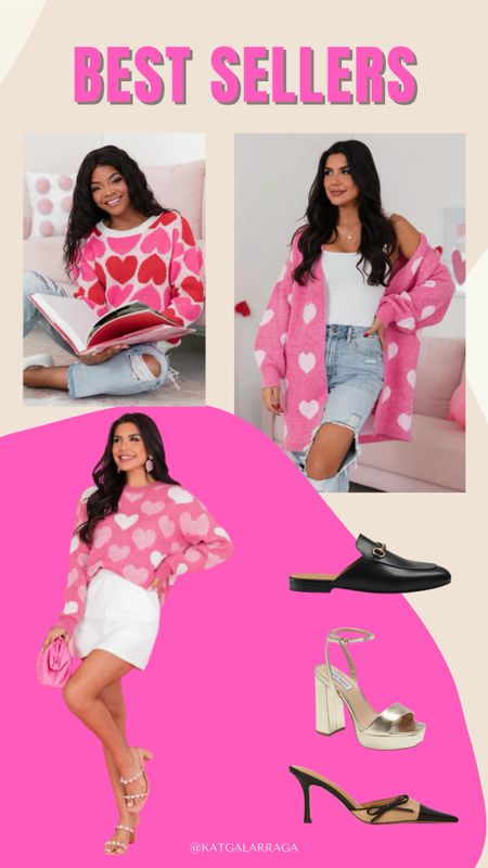 This weeks best sellers 🩷 All the pink and cute heart prints. 

Cardigans, sweaters, tshirts, hearts, Valentine’s Day, loafers, mules, pumps, kitten heels, and platforms



#LTKMostLoved 

#LTKVideo #LTKshoecrush
