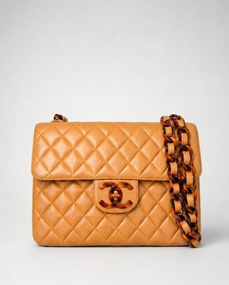 Chanel 1994 Jumbo Lambskin Flap Bag with Tortoiseshell CC & Chain | eBay | eBay US