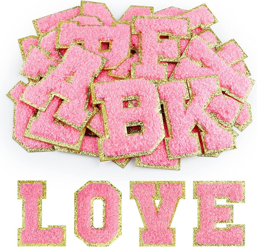 Morcheiong 26 Pcs Self Adhesive Chenille Letter Patches A-Z, Chenille Letters for Clothing, Fabri... | Amazon (US)