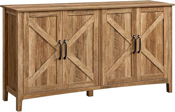 VASAGLE Buffet Cabinet, Sideboard, Credenza, Kitchen Storage Cabinet, with Adjustable Shelves, fo... | Amazon (US)