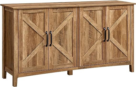 VASAGLE Buffet Cabinet, Sideboard, Credenza, Kitchen Storage Cabinet, with Adjustable Shelves, fo... | Amazon (US)