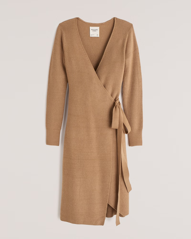 Wrap-Front Midi Dress | Abercrombie & Fitch (US)