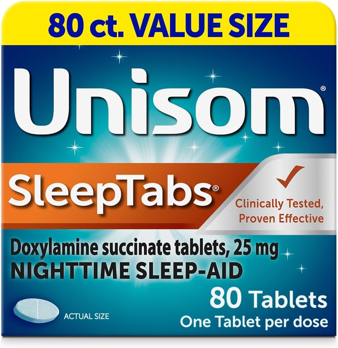 Unisom SleepTabs, Nighttime Sleep-aid, Doxylamine Succinate, 80 Tablets | Amazon (US)