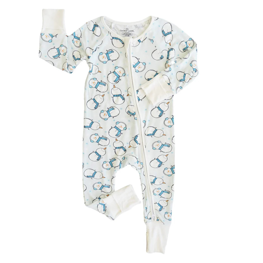 Frosty Friends Convertible Zip Romper | Blue | Caden Lane