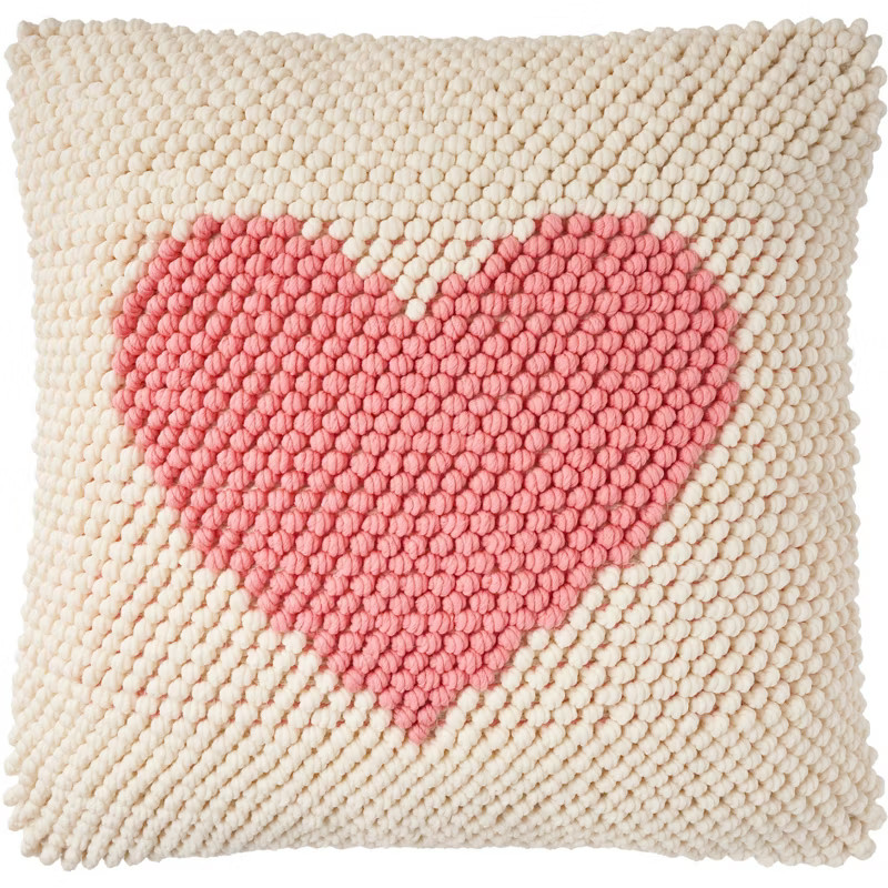 Mina Victory Loop Heart 18" x 18" Beige Indoor Throw Pillow | Target