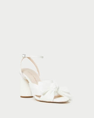Camellia White Pleated Bow Heel | Loeffler Randall