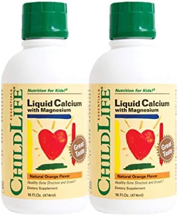 Child Life Liquid Calcium/Magnesium, Natural Orange Flavor, 16 oz 2-pack | Amazon (US)