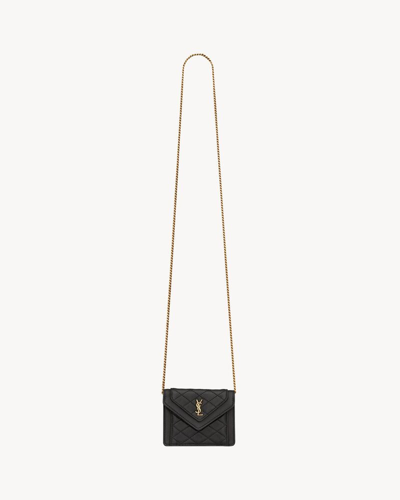 Gaby micro bag decorated with a flap, interlaced metal YSL initials and carré-quilted overstitch... | Saint Laurent Inc. (Global)