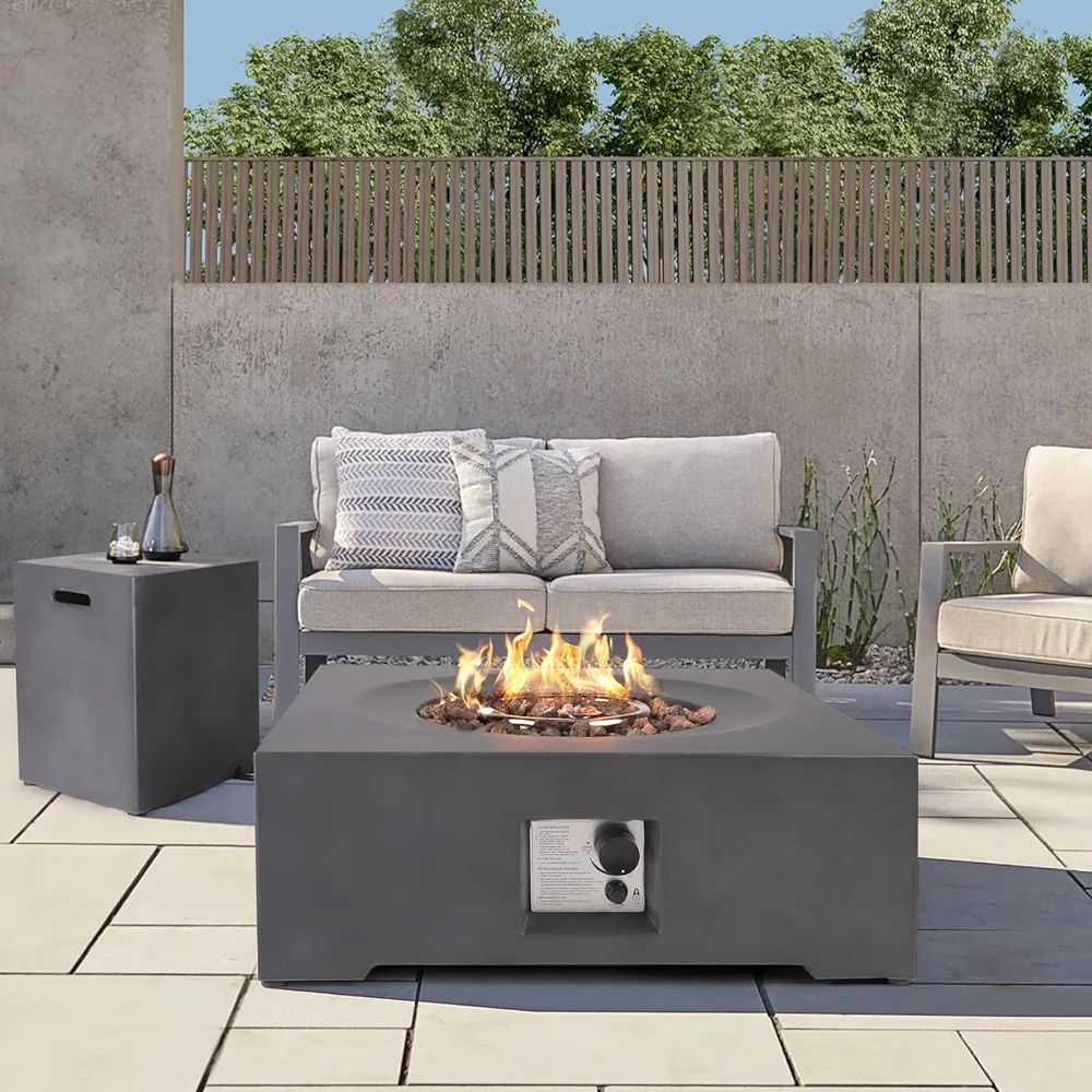 2-Piece Outdoor Propane Fire Pit Table Set w/Tank Cover Table, 30-inch 40,000 BTU CSA Certificati... | Amazon (US)