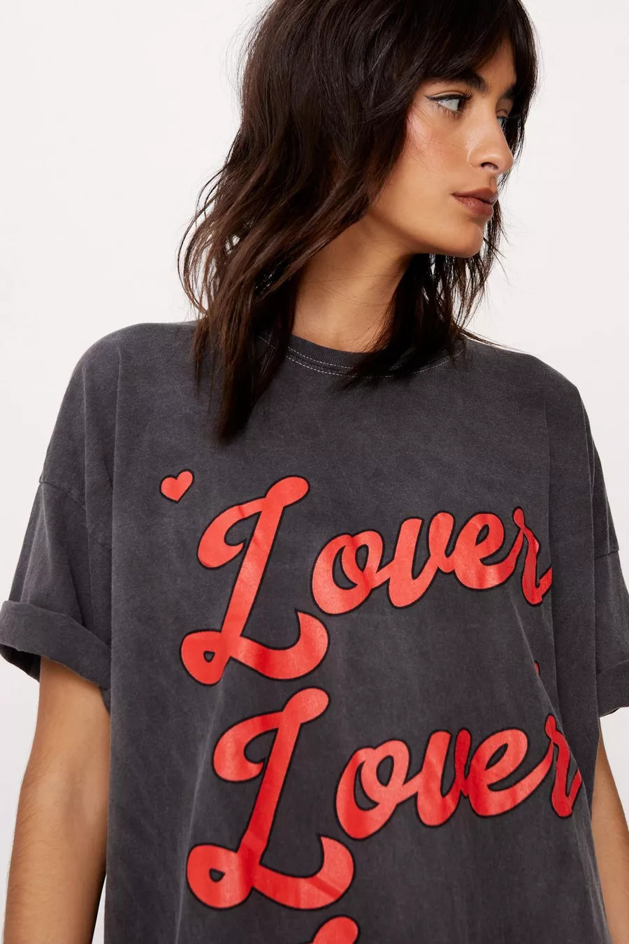 Lover Graphic Washed Oversized T-shirt | Nasty Gal (US)