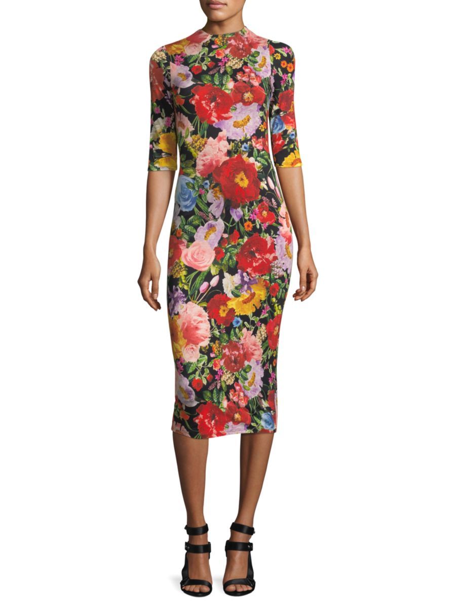alice + olivia delora mockneck dress | Saks Fifth Avenue
