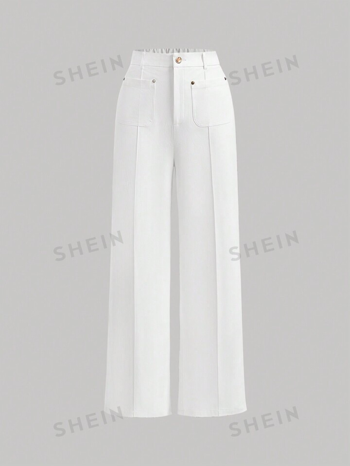 SHEIN MOD Women's Solid Color Wide Leg Pants | SHEIN