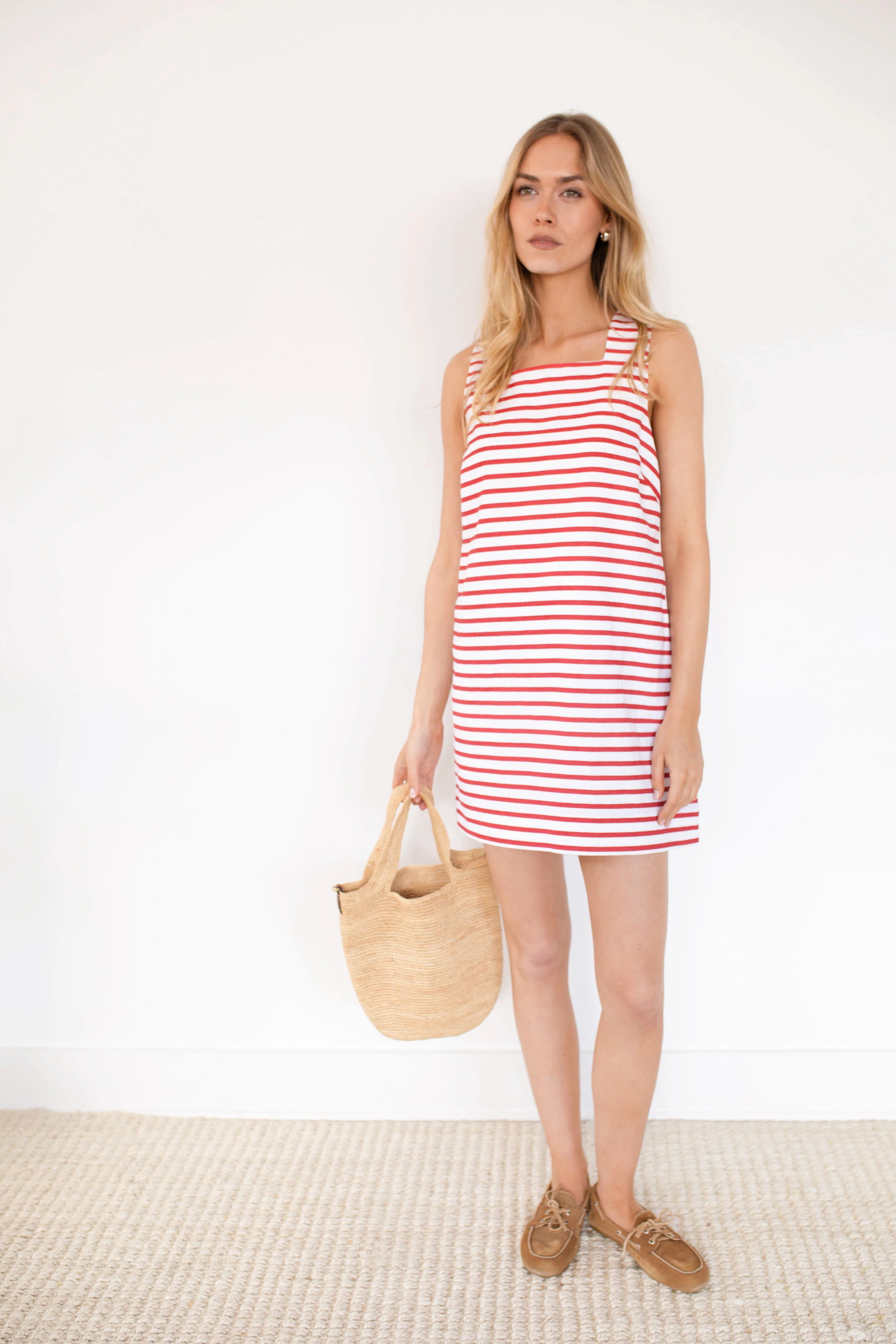 Presley Shift Dress - Red Nautical Stripe | Marea
