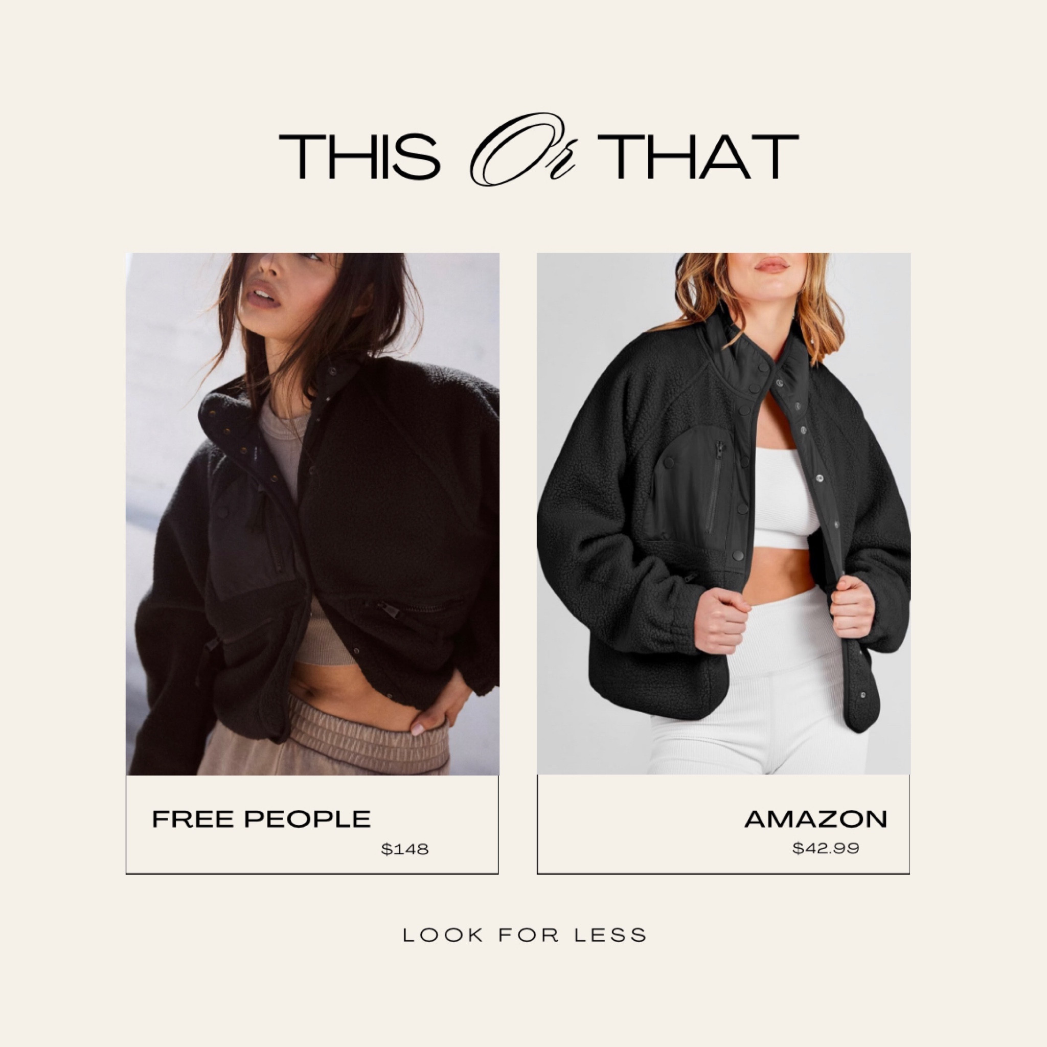 #lookforless
#freepeople fleece jacket vs #amazonfashion 

#LTKfindsunder50 #LTKSeasonal #LTKstyletip