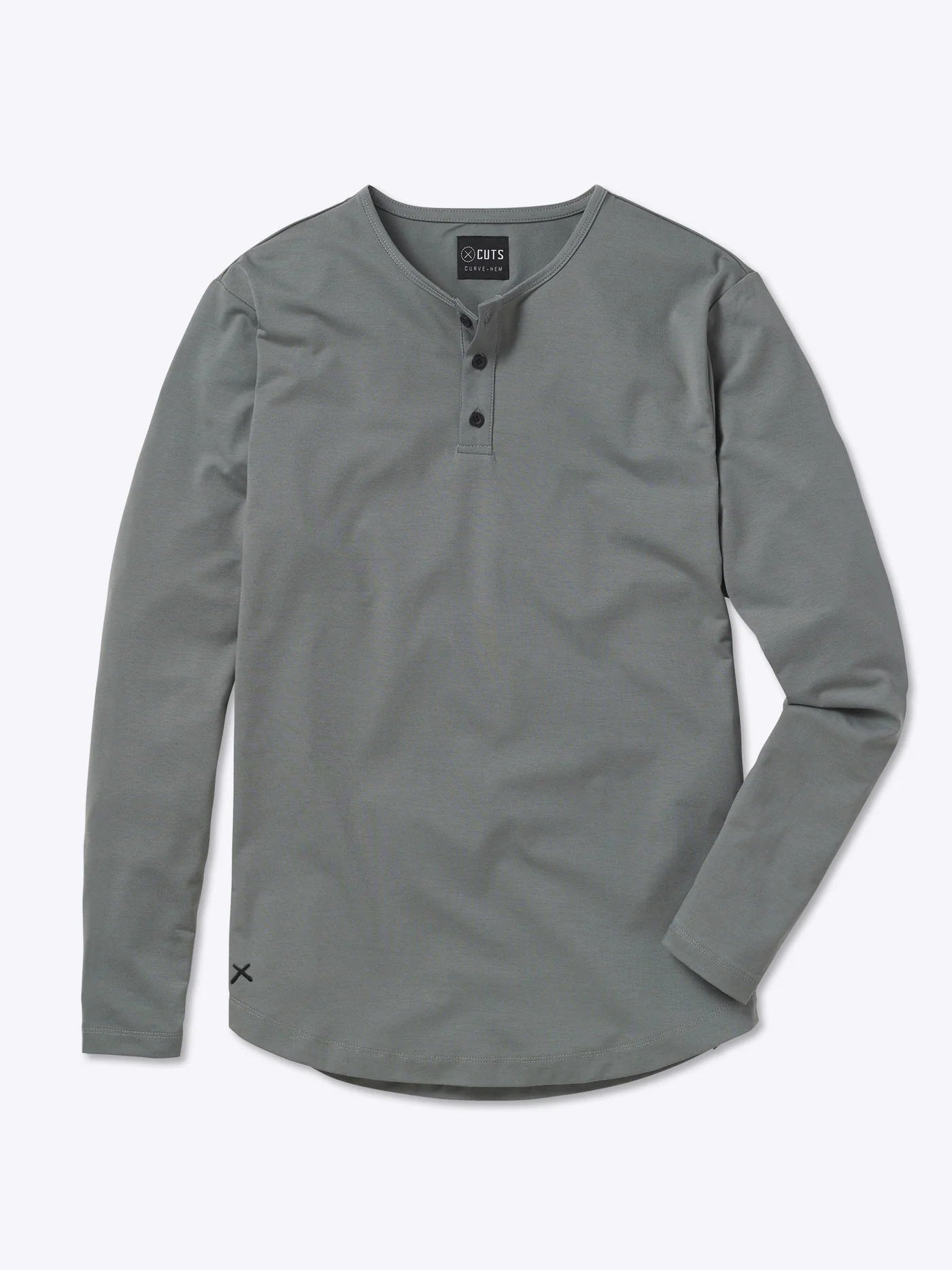 Sage Henley Long Sleeve Shirt | Grey-Green Shirt | Cuts Clothing Inc.