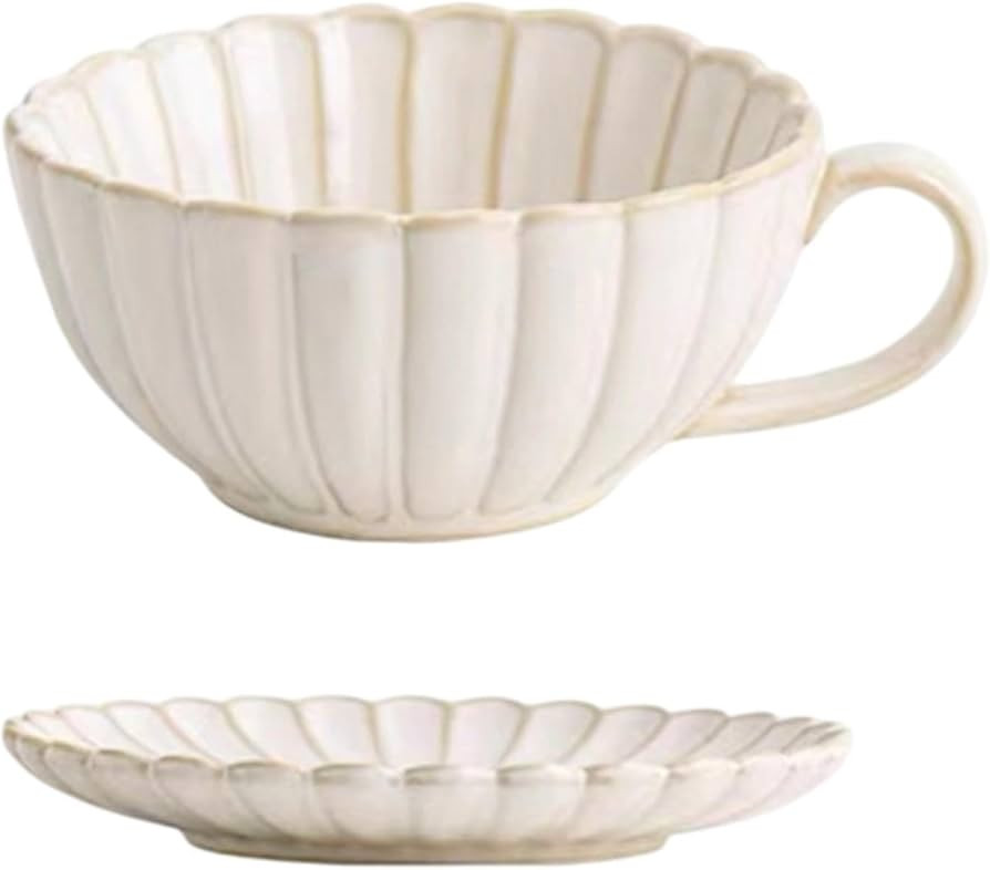 Coffee Mug and Saucer Set Tea Cup with Tray 220ml Home Decor Coffee Cup Milk Mug for Dining Home ... | Amazon (US)