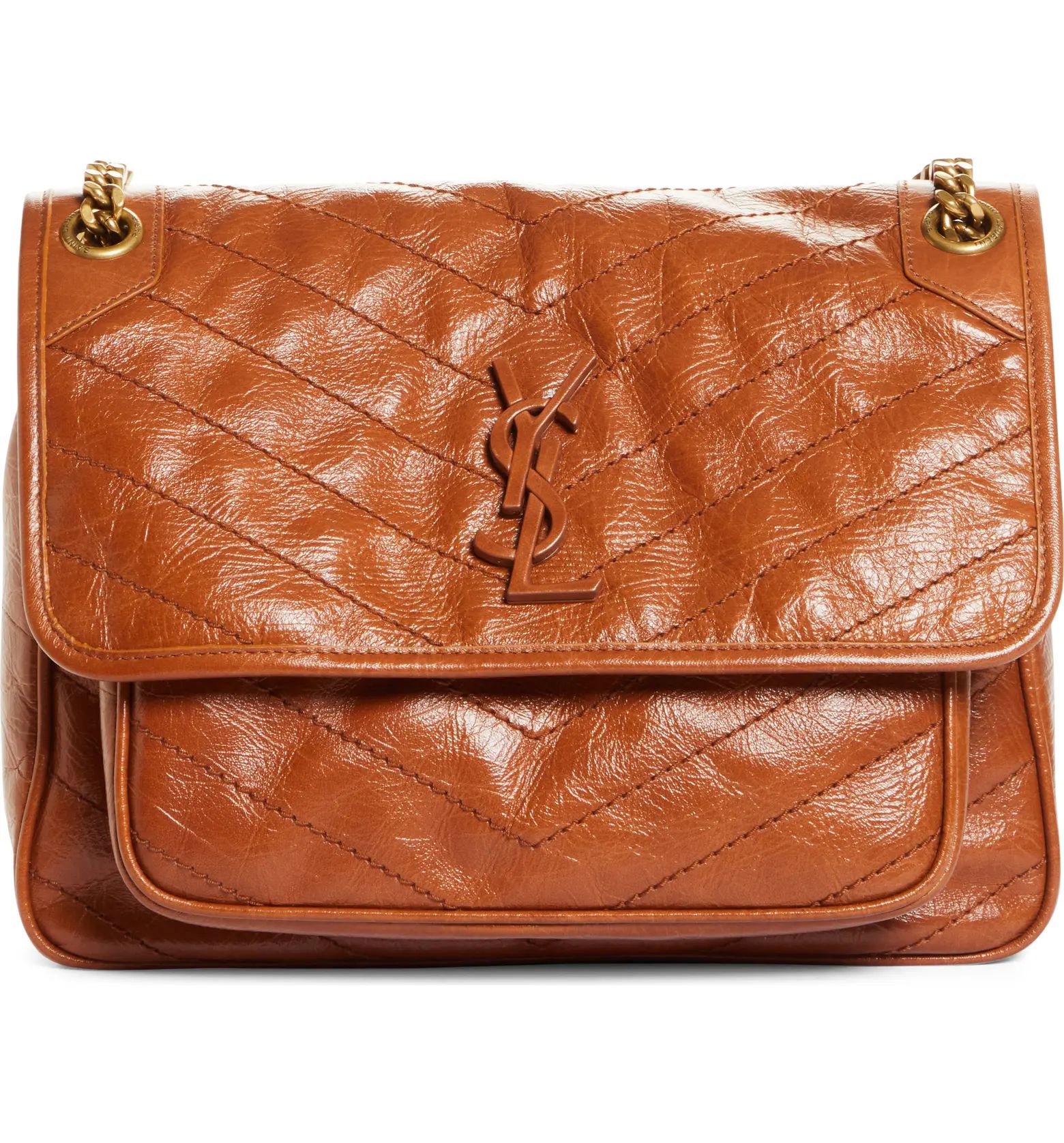 Medium Niki Matelassé Crinkled Leather Shoulder Bag | Nordstrom