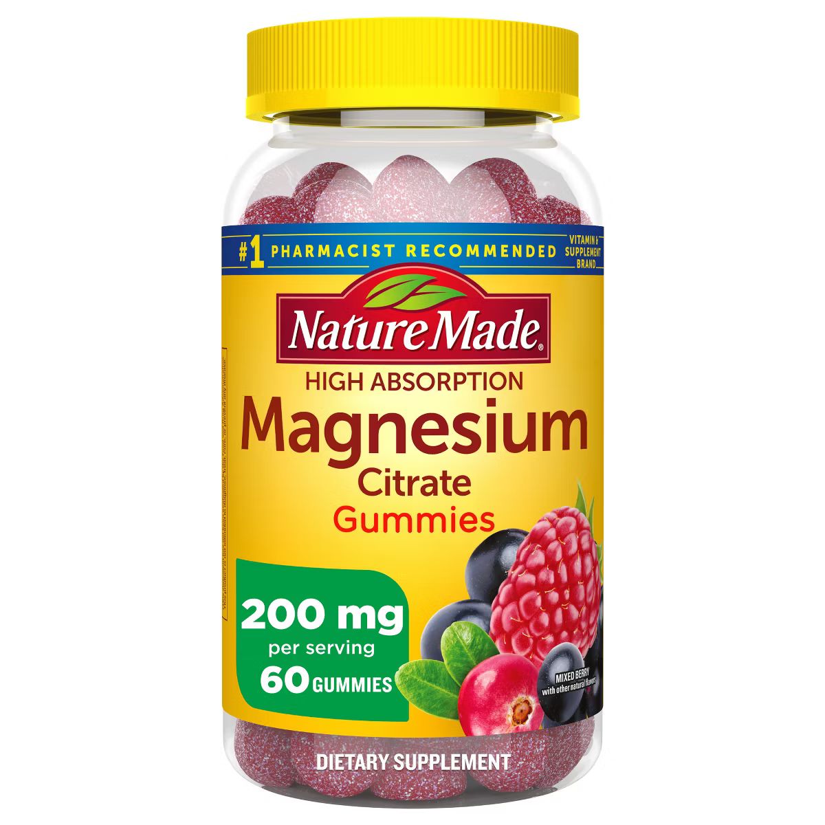 Nature Made High Absorption Magnesium Citrate 200mg Vitamin Gummies - 60ct | Target