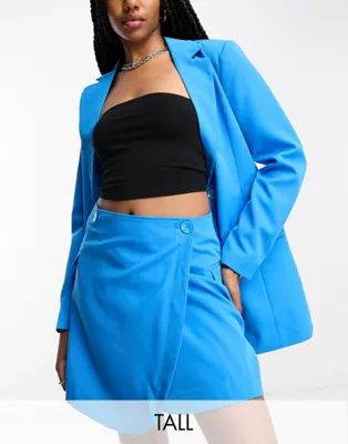 Only Tall wrap mini skirt in bright blue - part of a set | ASOS | ASOS (Global)