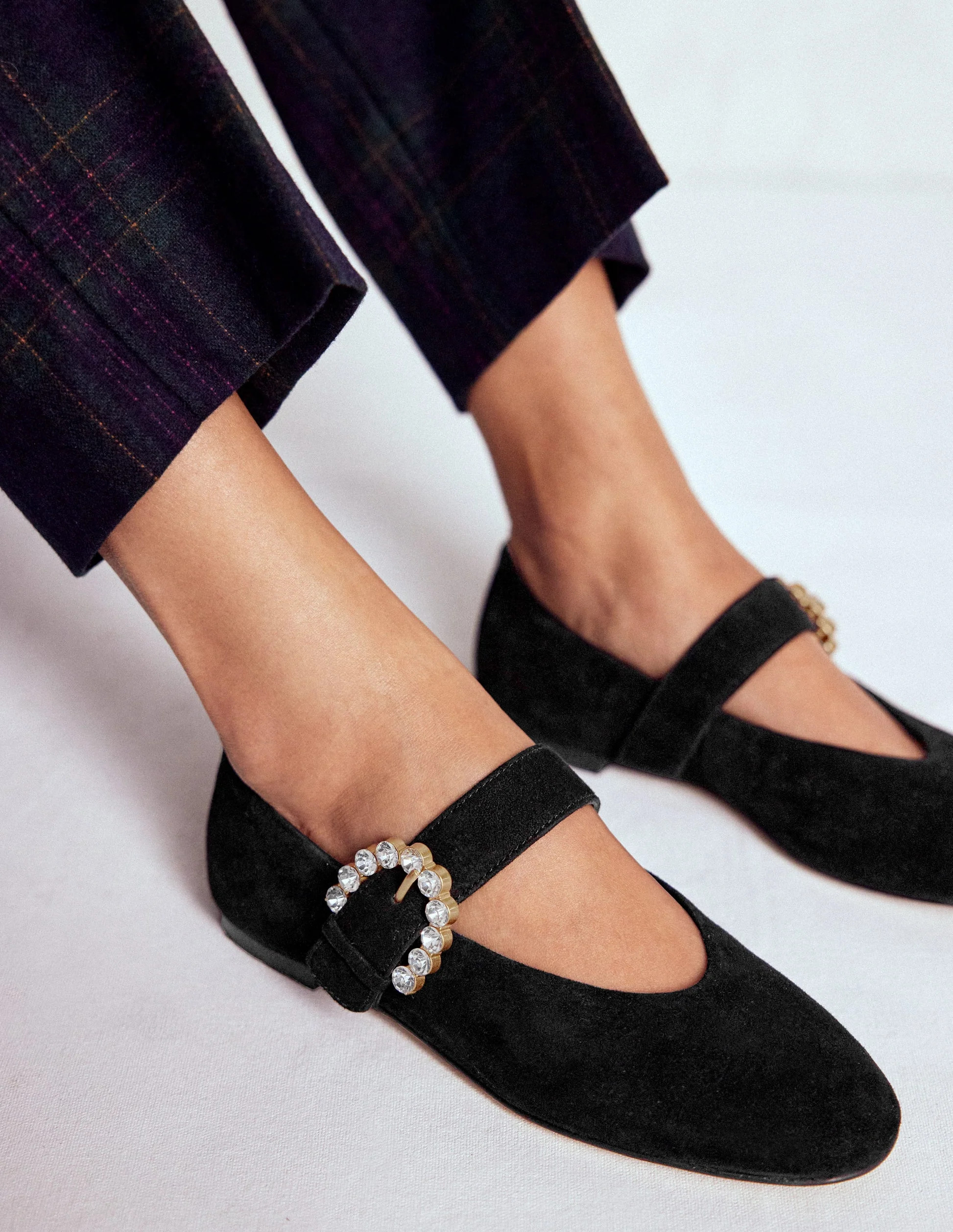 Kylie Flat Buckle Mary Janes-Black | Boden UK