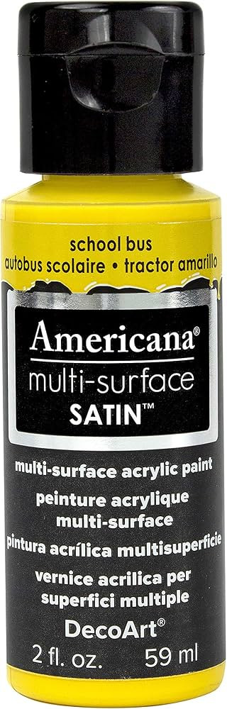DecoArt Americana Multi-Surface Satin Acrylic Paint, 2-Ounce, School Bus | Amazon (US)