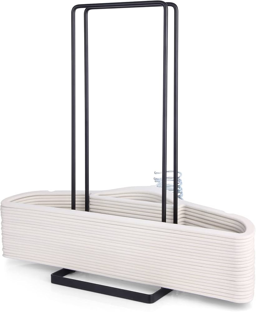 Hanger Organizer Stacker,Storage Rack Holds up to 58 Velvet Hangers for Closet & Laundry Room,Por... | Amazon (US)