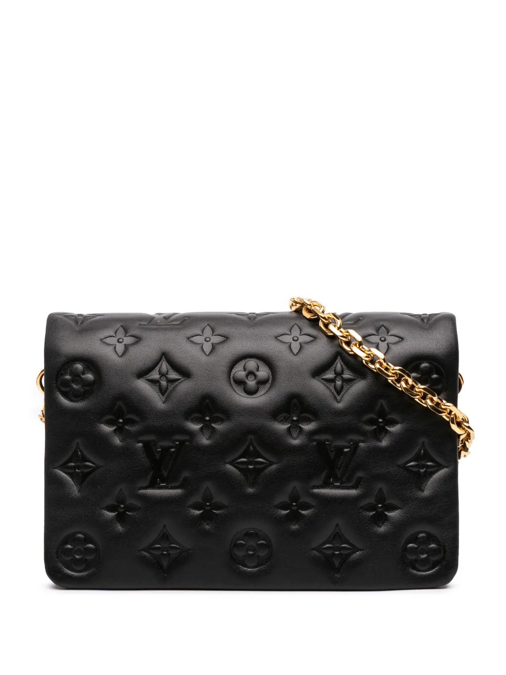 Louis Vuitton Pre-Owned 2021-2025 Monogram Embossed Pochette Coussin crossbody bag - Black | Farfetch Global